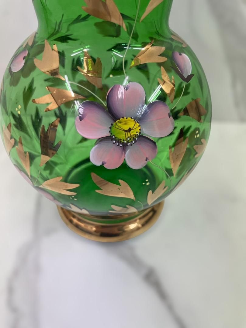 ボヘミアグラス ハンドペイント カリクリスタルガラス 花瓶 フラワーベース - メルカリ