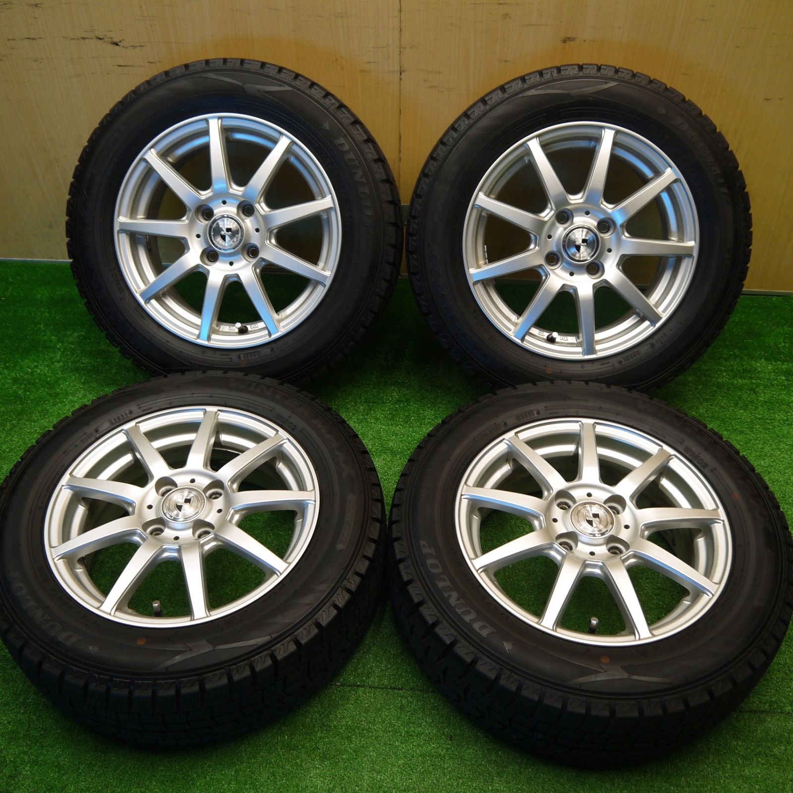 バリ溝 21年 キレイ 9.5分 スタッドレス 175|65R14 ダンロップ ウインターマックス WM02 GMach 14インチ PCD100|4H 5101704Hス