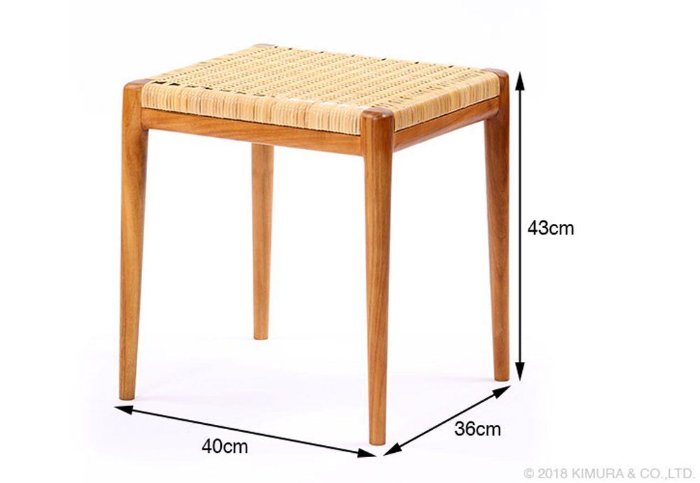ナチュラル 幅40×奥行き36×高さ43cm チーク スツール スツール サンフラワーラタン S110WX MARWIL-DEMENAGEMENTS_CH