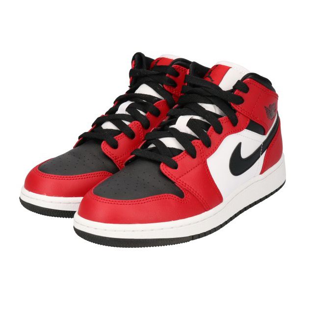 NIKE (ナイキ) AIR JORDAN 1 MID Black GymRed GS 554725-069 エア