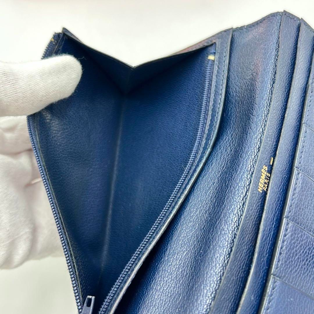 HERMESベアンリザード二つ折り長財布