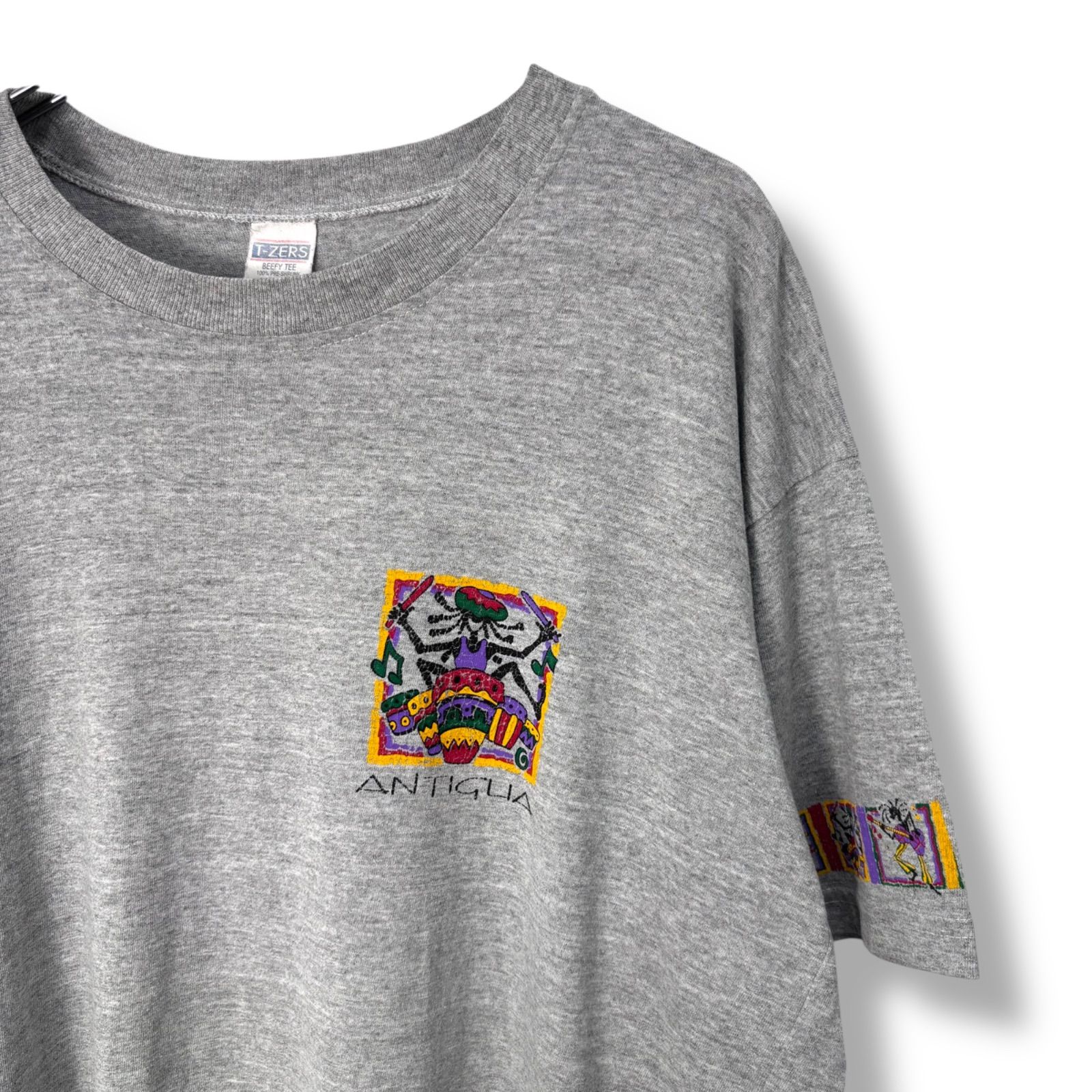 90s ANTIGUA SHADOW MAN Print T-Shirt 【L】 90年代 アンティグア T 