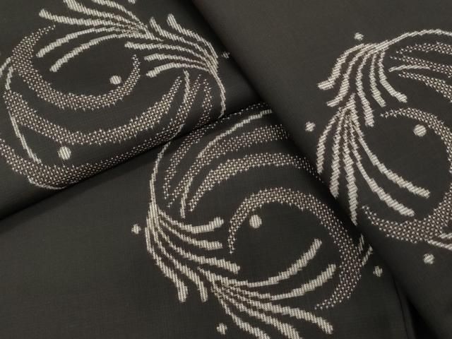 平和屋着物○本場大島紬 7マルキ 泥染め 地空き 吉祥文 総絣 正絹 逸品  