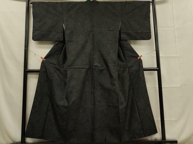 平和屋着物▽本場大島紬 単衣 割り込み絣 菱吉祥文 正絹 逸品 CAAW2811ut