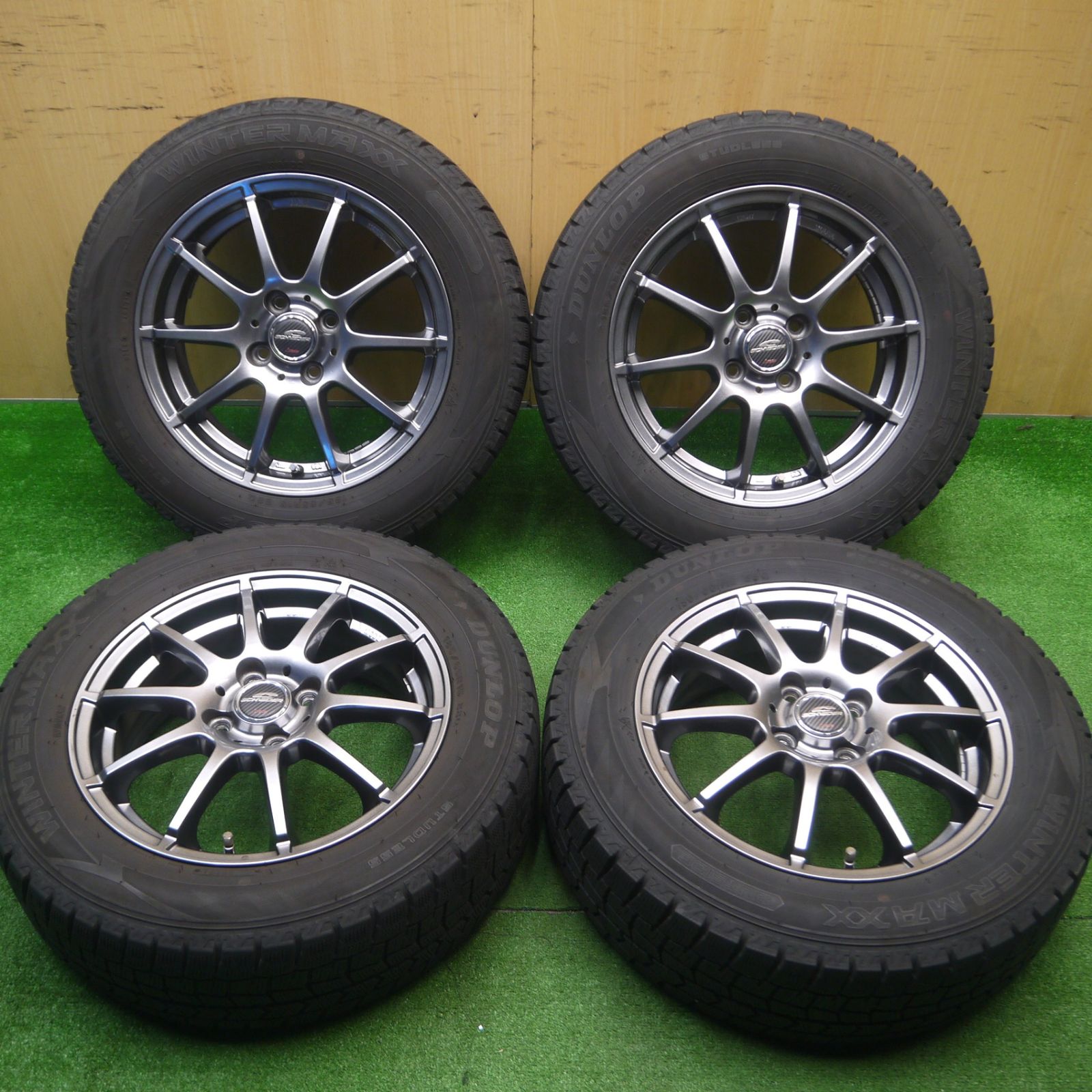 [送料無料] キレイ！21年スタッドレス 185/65R15 ダンロップ ウインターマックス WM02 SCHNEIDER シュナイダー 15インチ PCD100/4H4103004Hス