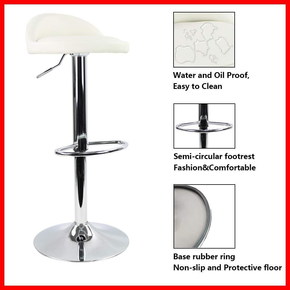 ホワイト バースツール 高さ調整可能 オンライン カウンターチェア 高