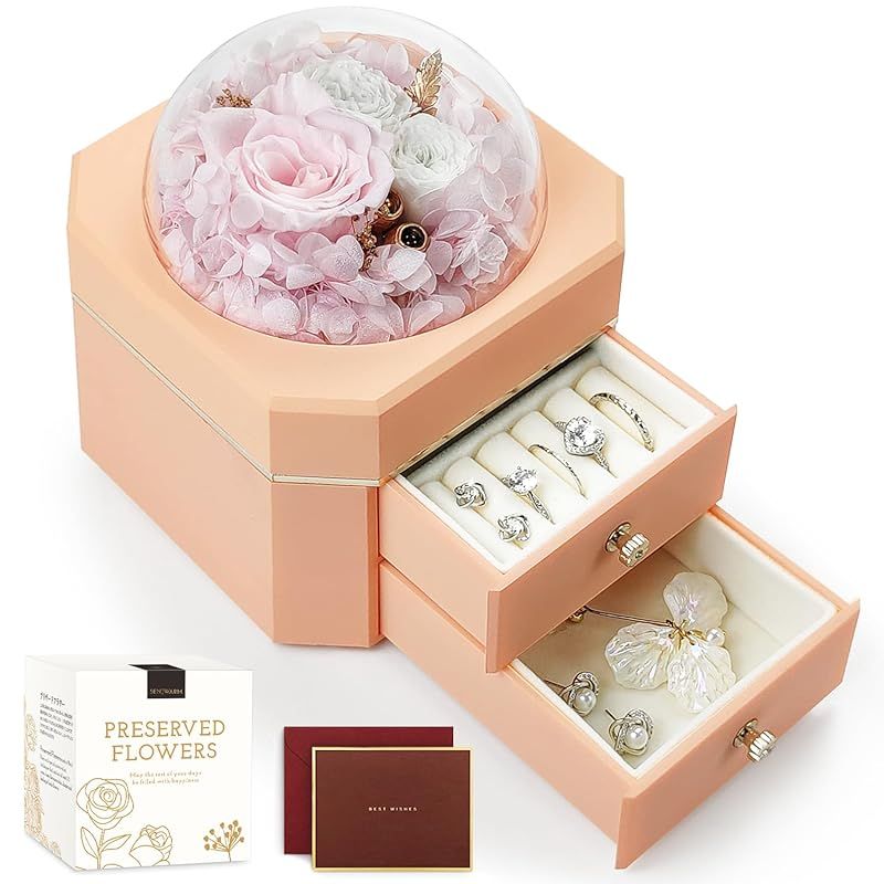 SENJWARM プリザーブドフラワー プレゼント 記念日 枯れない花 バラ 彼女 妻 結婚式 記念日 贈り物 バレンタインデー、Valentine、ホワイトデー、人気 記念日 友達 女の人 退職祝い 引越し祝い 入
