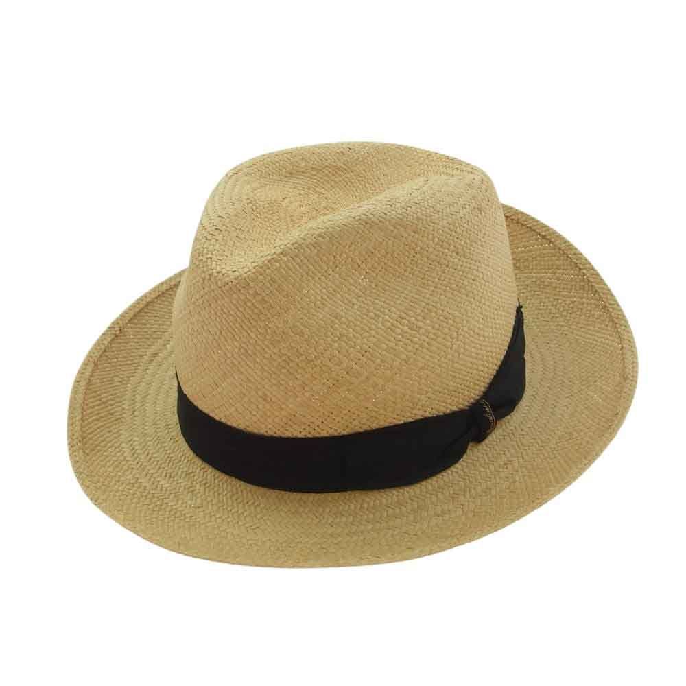 Borsalino ボルサリーノ イタリア製 麦わら帽子 ストロー パナマハット ベージュ系 62【中古】