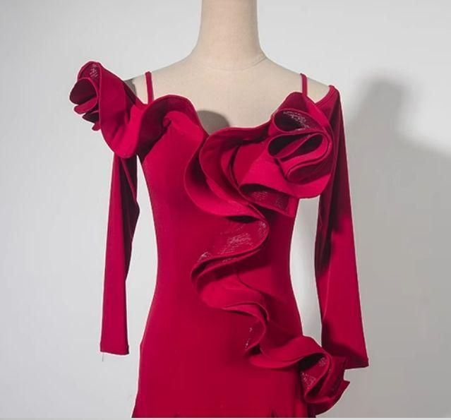 社交ダンスドレス 首飾り付 ラテンドレス モダンダンス オーダーメイド