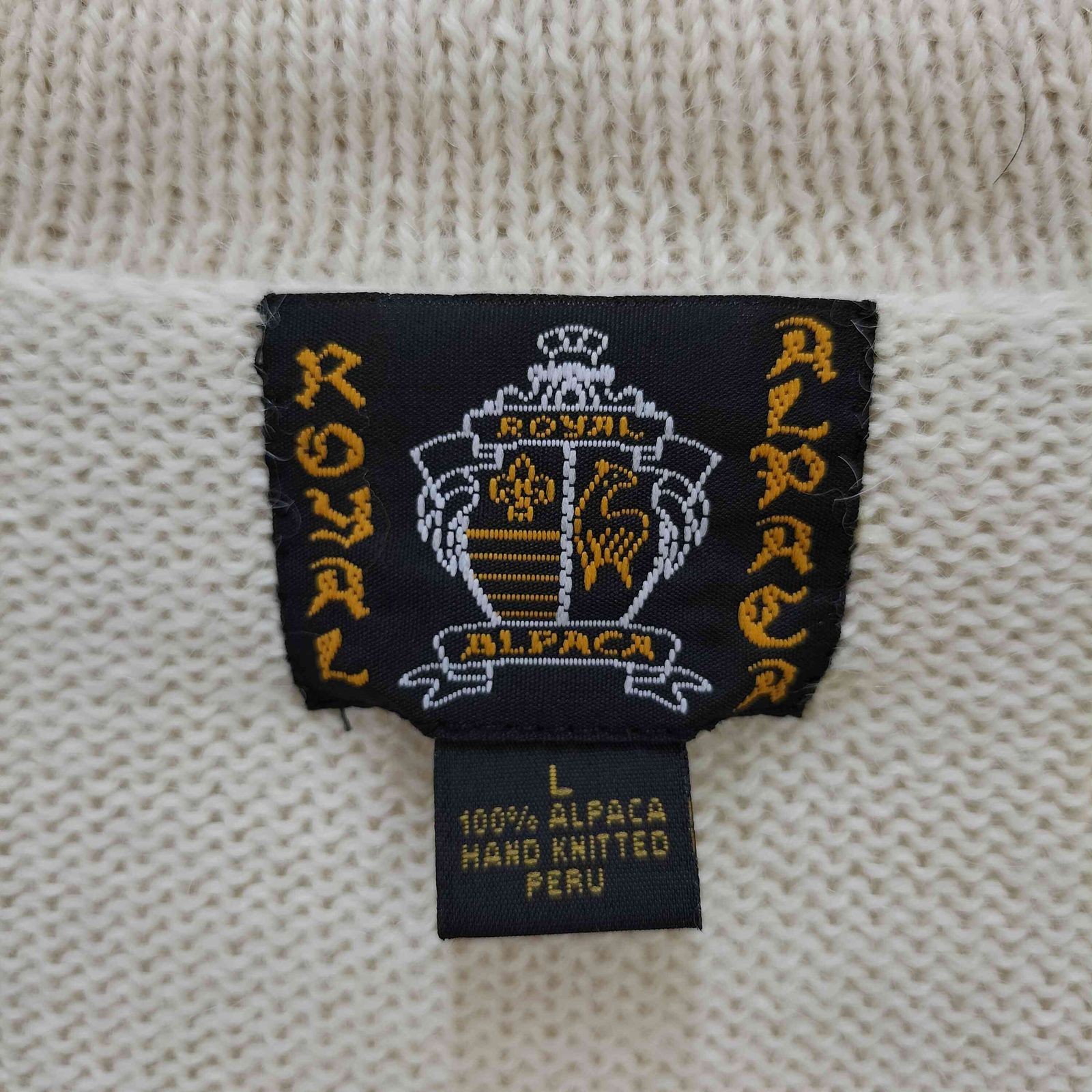 超人気、高品質で超激安。 ユーズドフルギ 古着 royal alpaka 刺繍 アルパカニットカーディガン レディース JPN L