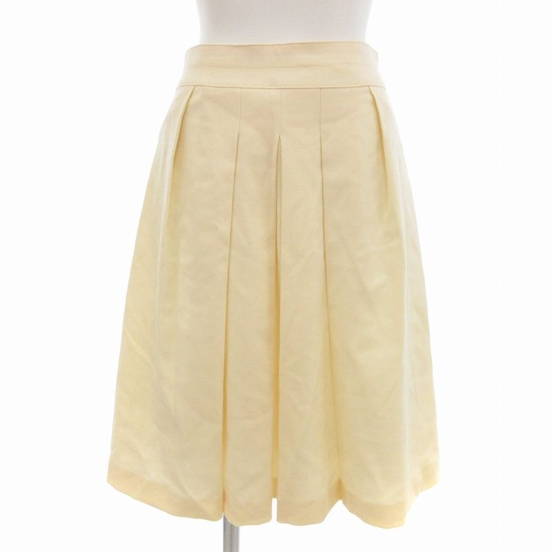 アナイ ANAYI 美品 プリーツスカート ひざ丈 36 S 白 ホワイト  