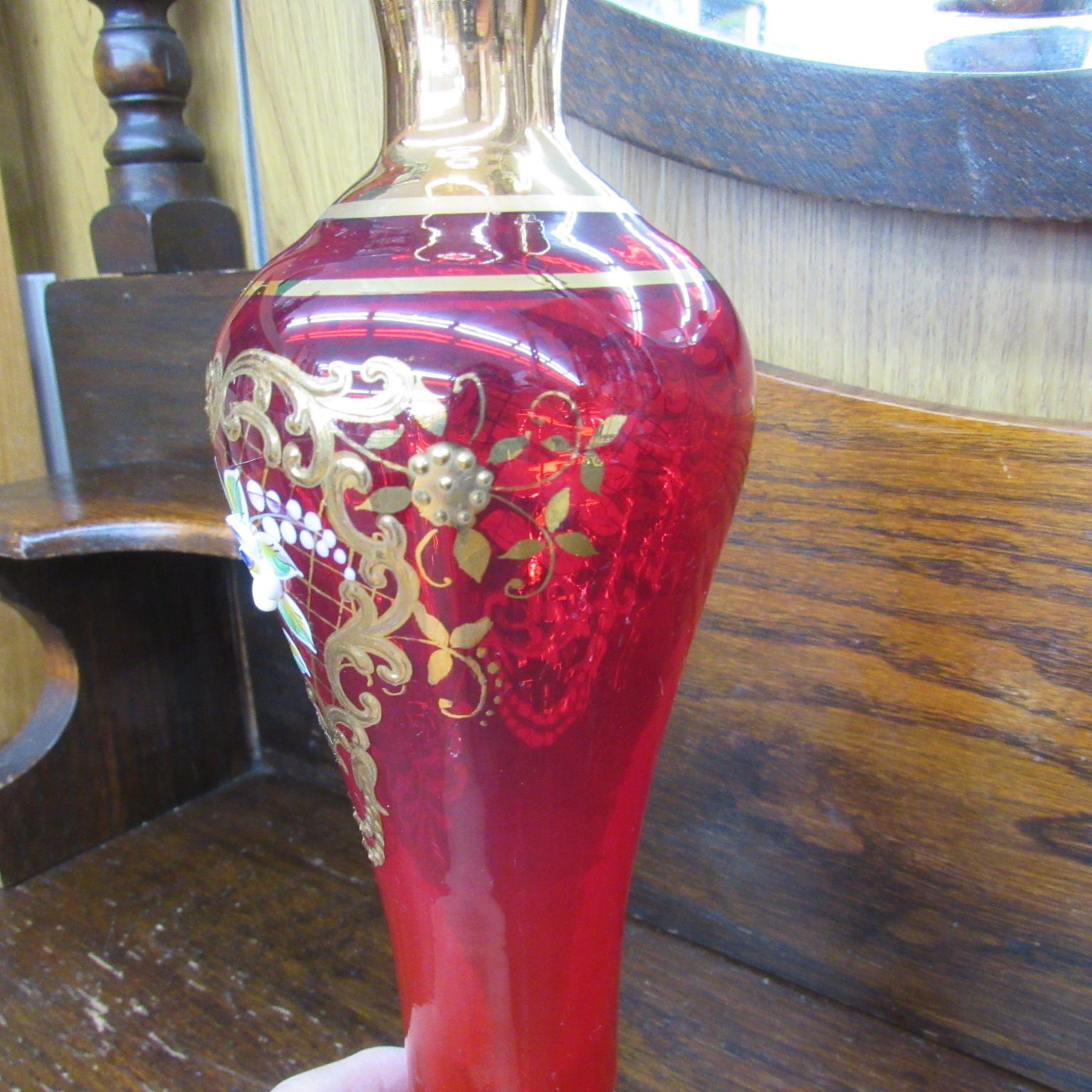 【新品未使用　期間限定お値下げ中】ベネチアンガラス 花瓶 エレガントなデザイン 未使用品 ベネチアングラス ガラス ムラーノ イタリア製 花瓶