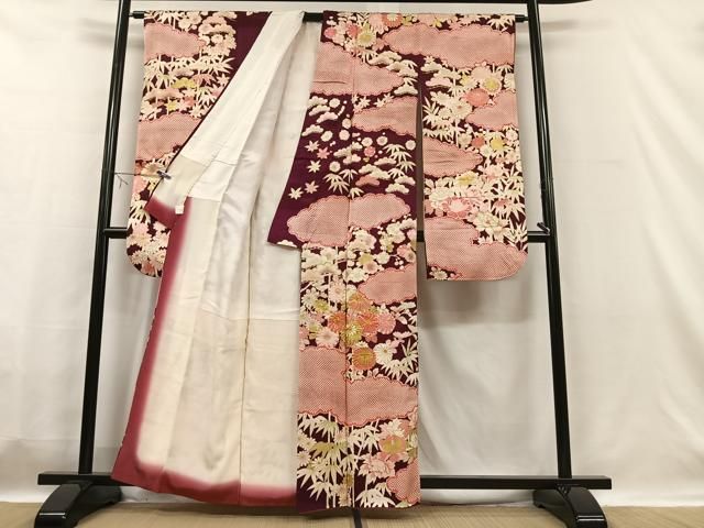 平和屋着物□豪華振袖 駒刺繍 雲取り花文 金彩 正絹 逸品