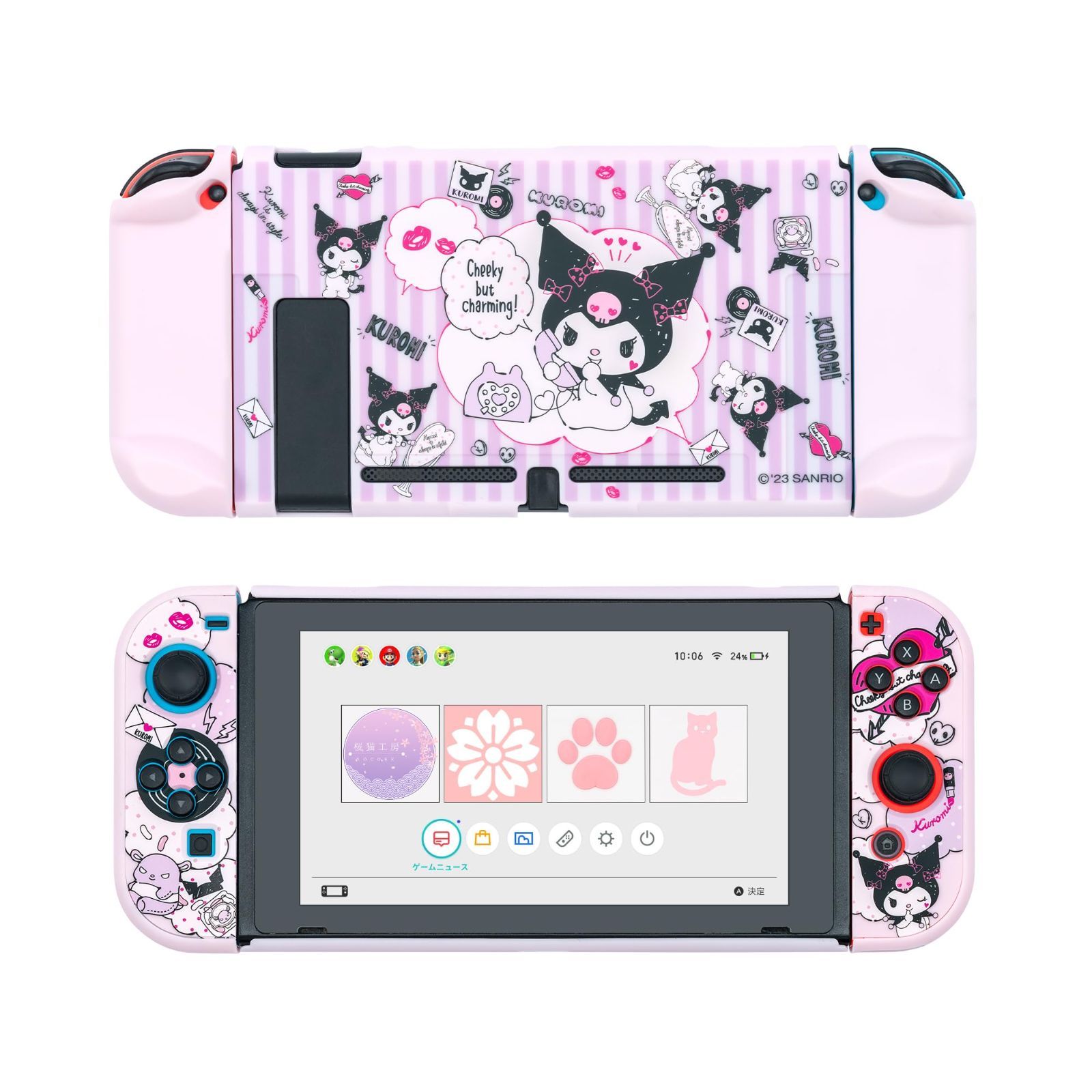 YOCORE Nintendo Switchカバー Swicth対応 カバー switchカバー ニンテンドースイッチ対応 PC製 全面保護 薄型 傷防止 汚れ防止 耐衝撃 取り外し簡単 スウィートコール パープル