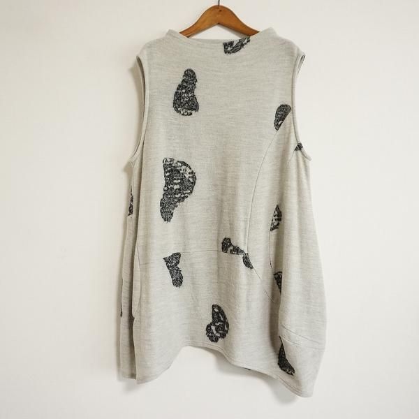 wnc 慈雨 センソユニコ チュニック 40 グレー 黒 ノースリーブ 柄