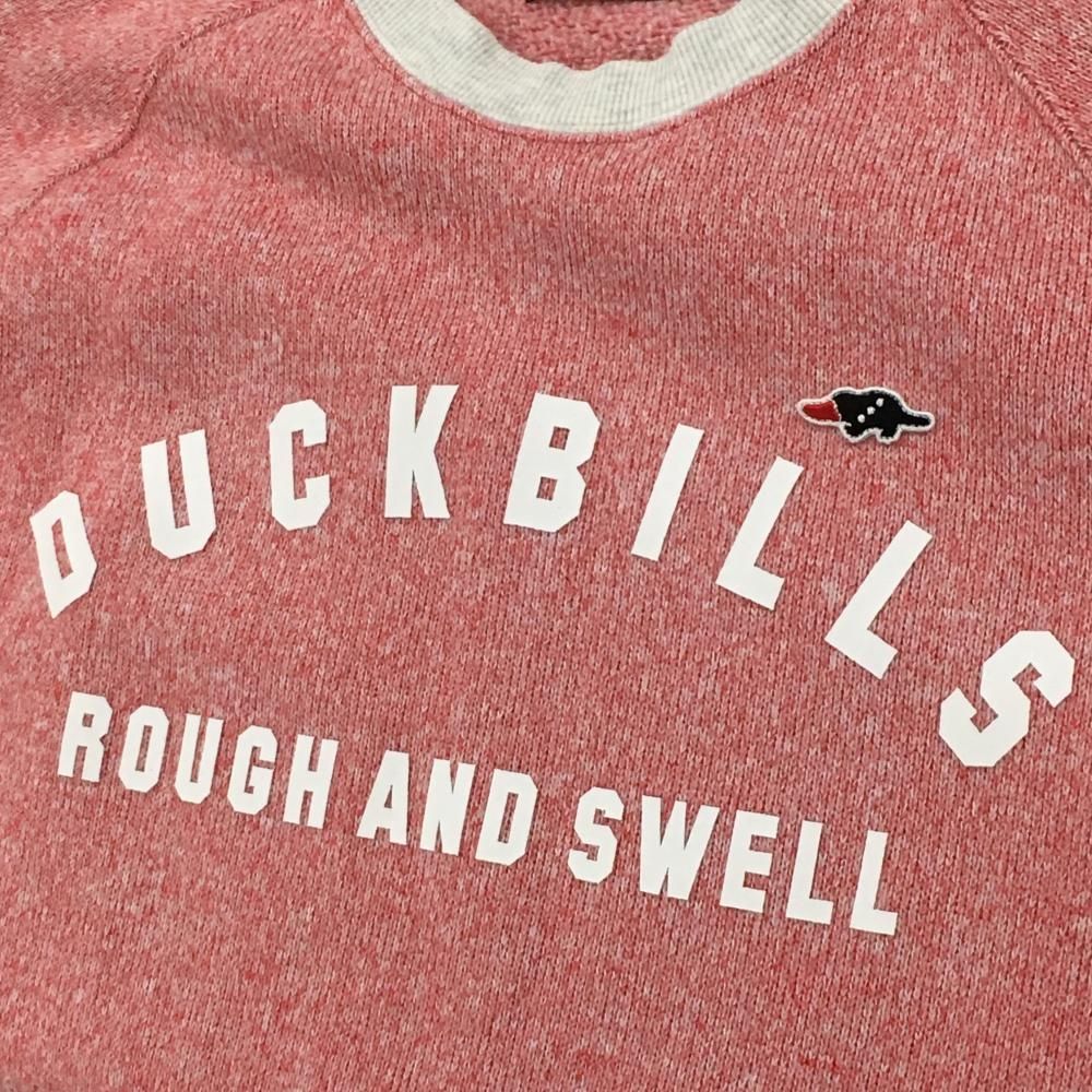 ラフアンドスウェル セーター 杢レッド×ライトグレー 裏起毛 ビッグロゴ メンズ L ゴルフウェア rough＆swell LLC-HASEGAWATOSO_COM