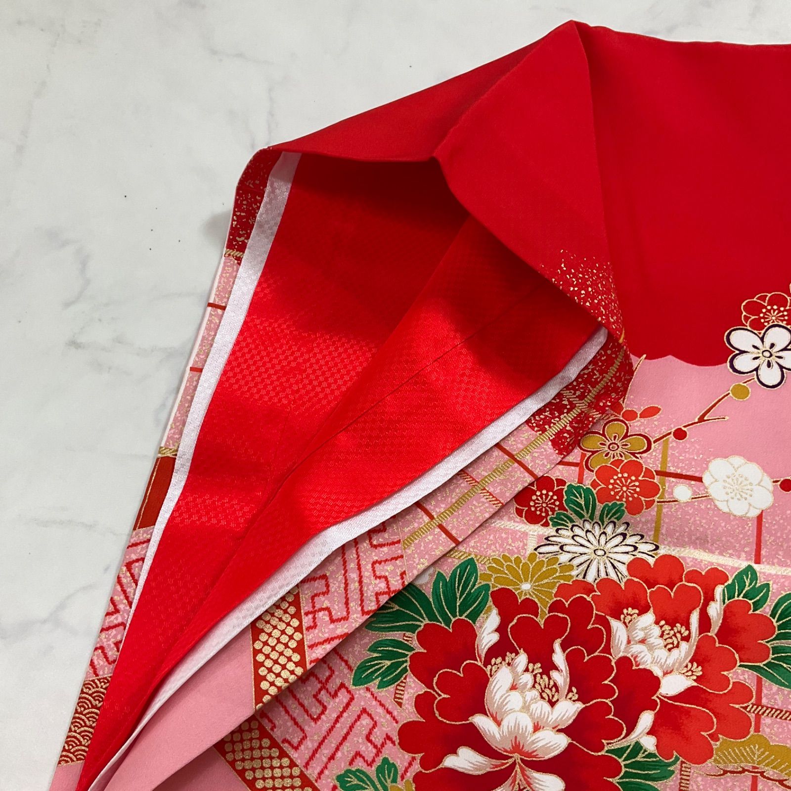 ◇kimono+one◇美品◇産着◇お宮参り◇長襦袢付き◇正絹◇子供着物 