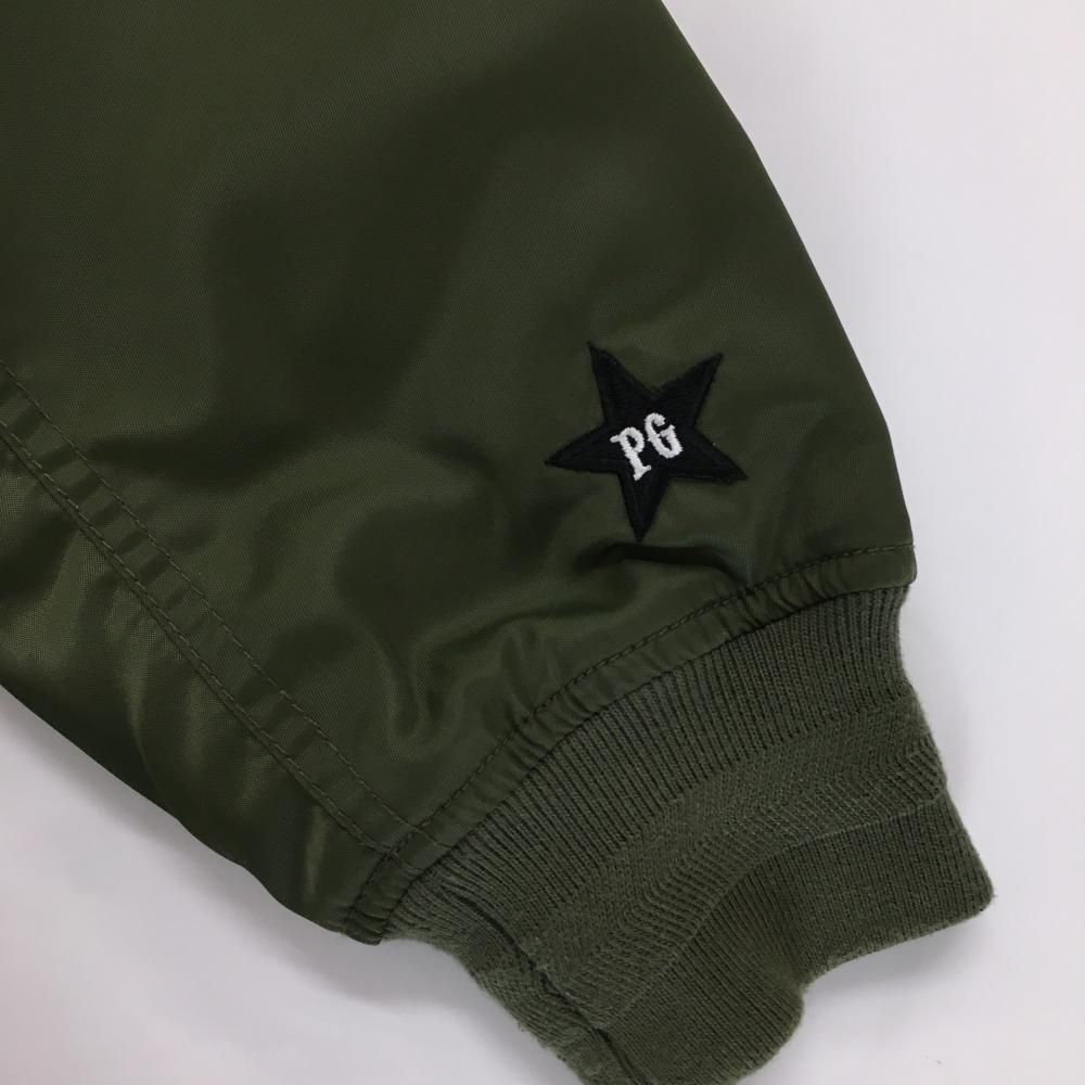 ひたむきな パーリーゲイツ 中綿ブルゾン カーキ×黒 上部星柄 MA1 レディース 1 M ゴルフウェア PEARLY GATES 【本物保障】
