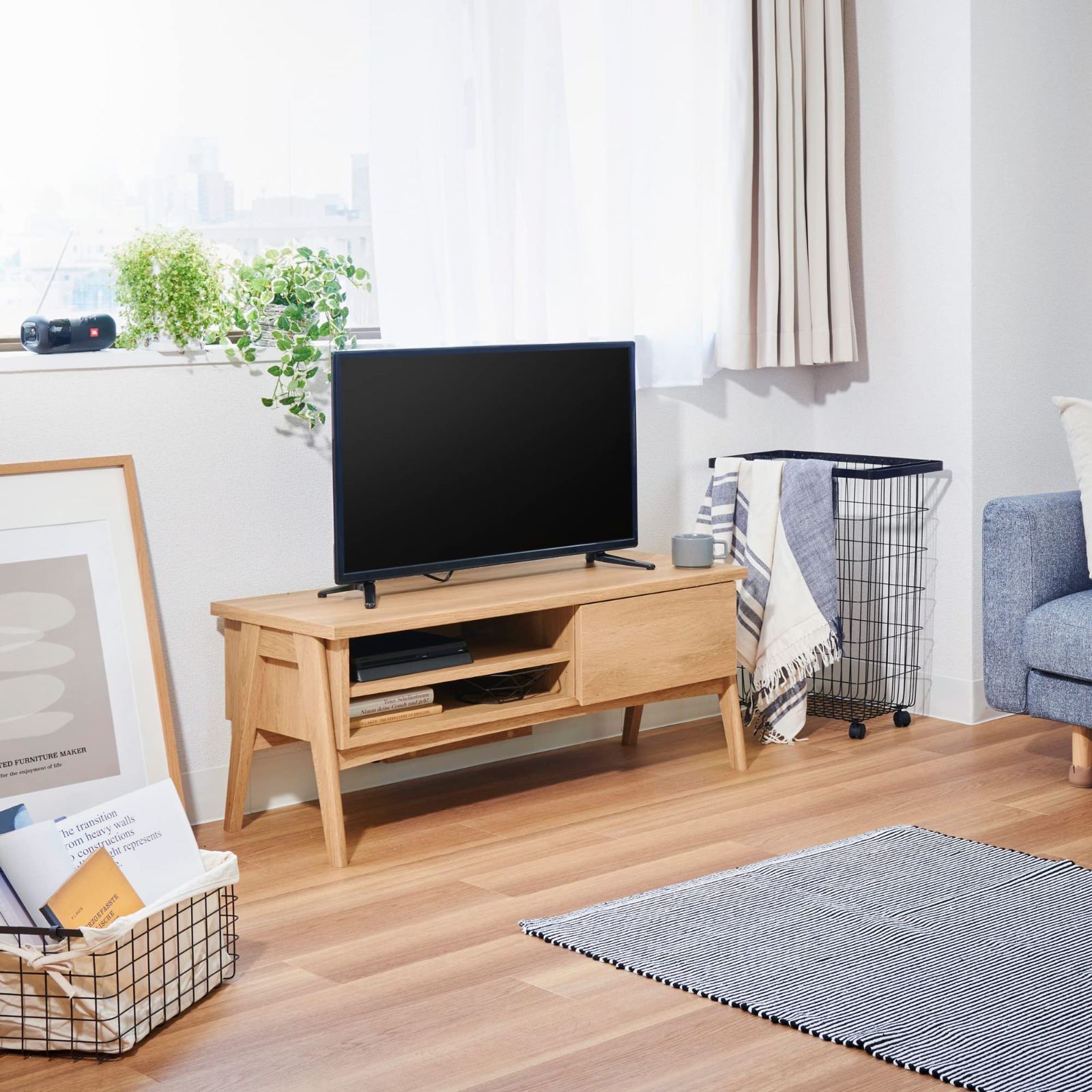 白井産業 テレビ台 ローボード テレビボード コンパクト 一人暮らし 配線をすっきりまとめるコード収納スペース AV機器・ 白井産業 テレビ台の通販