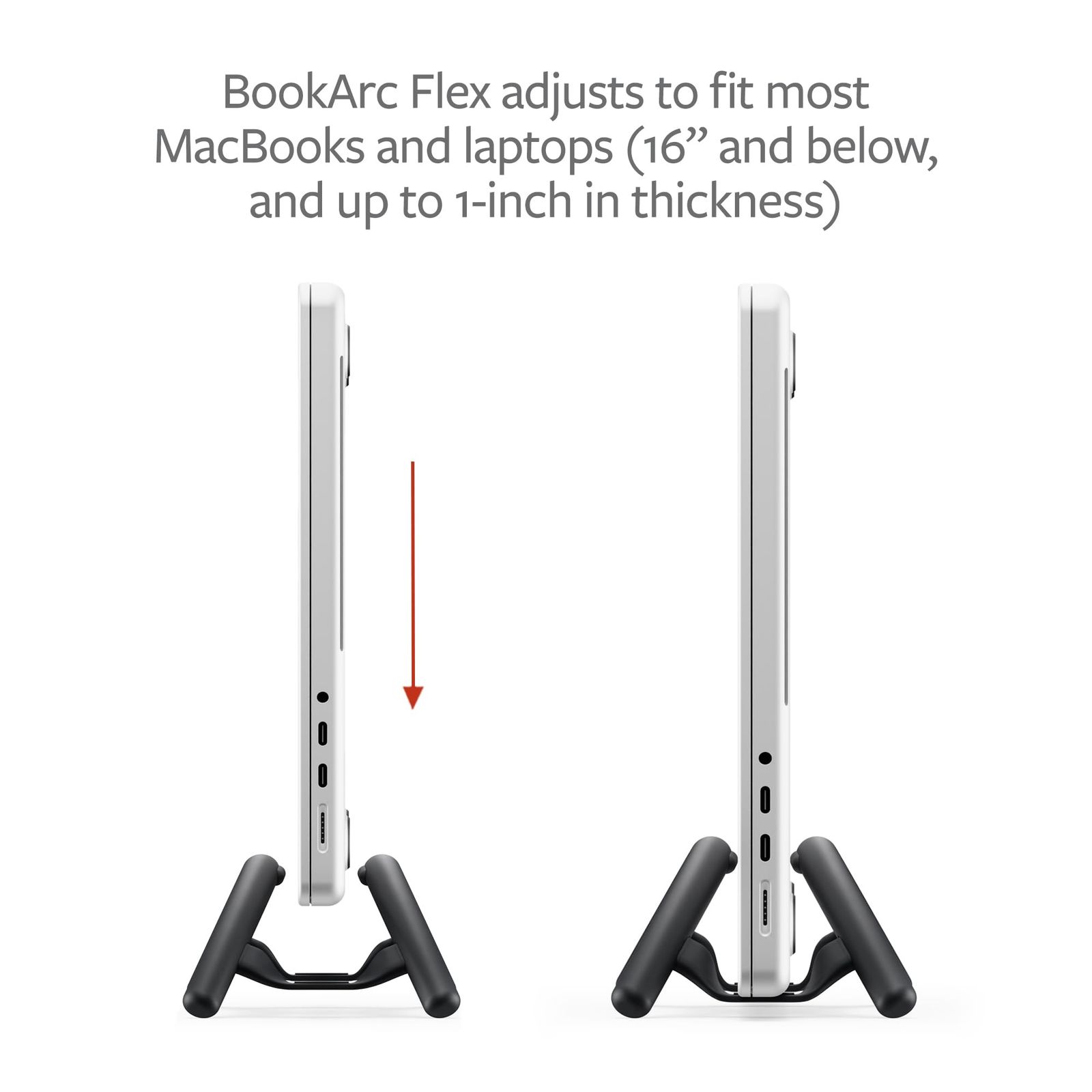 Twelve South BookArc Flex 垂直ノートパソコンスタンド – 省スペースMacBookスタンド デスク用調節可能なノートパソコンホルダー モニターディスプレイ用シングルスロットノートパソコンド [ブラック] [BookArc Flex。]