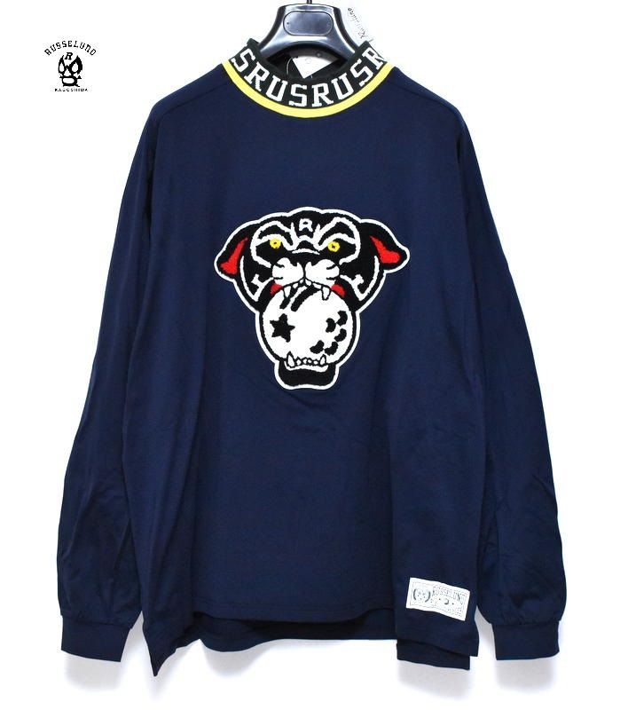RUSSELUNO モックネック Russeluno ラッセルノ ゴルフウェア メンズ COLLEGE LOGO L/S