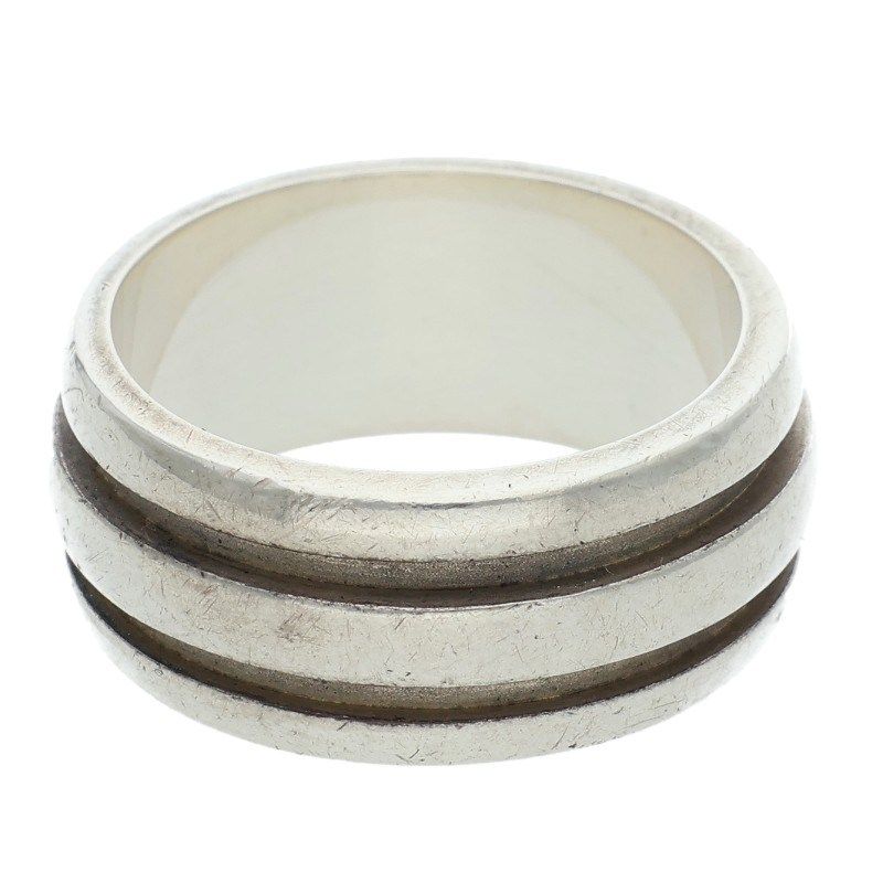 ティファニー グルーブドリング ダブルライン シルバーリング メンズ 16号 WWW_SHINETEETH_COM