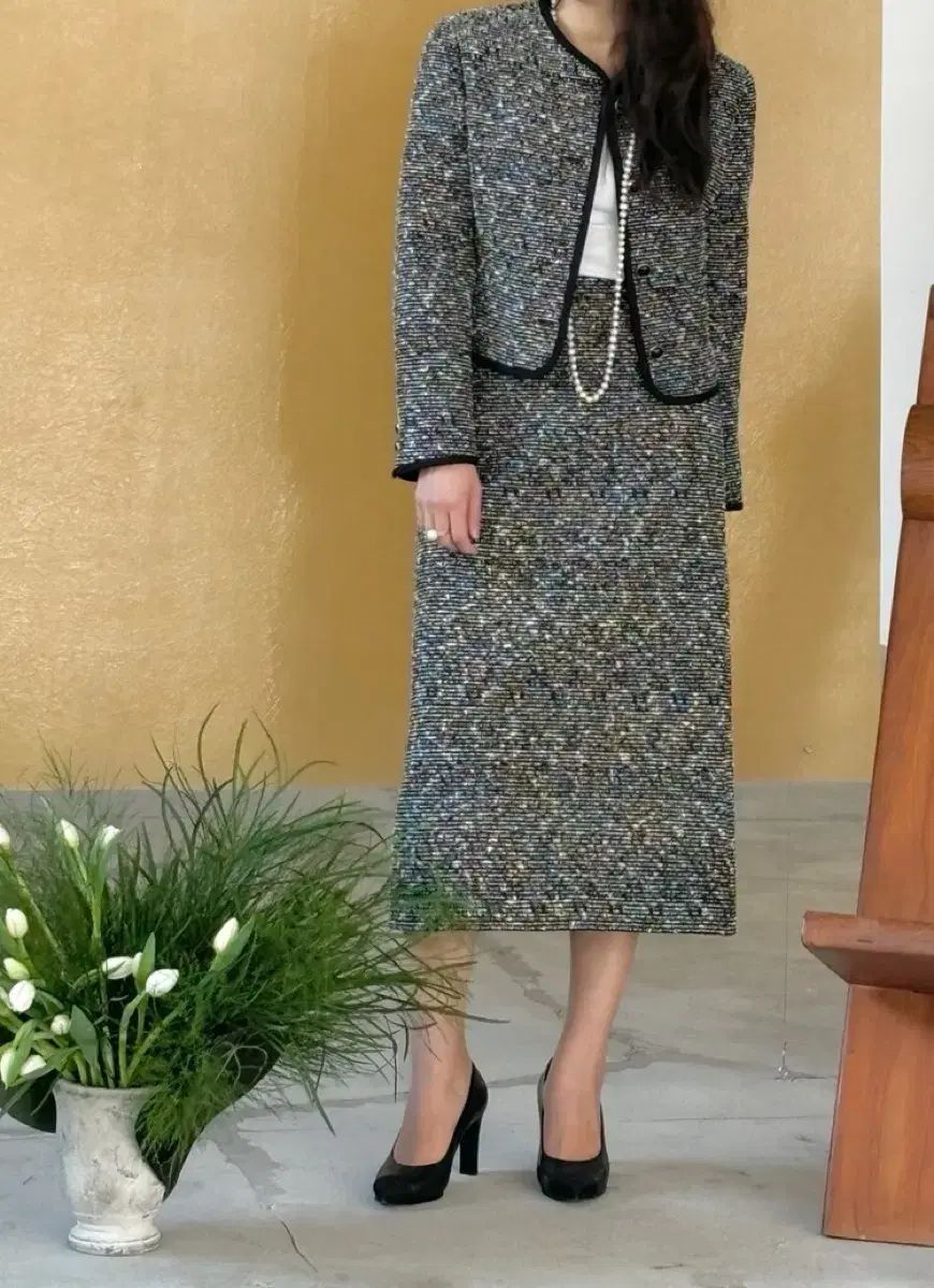 セモメン Rhea Tweed Jacket ツイード セット 36