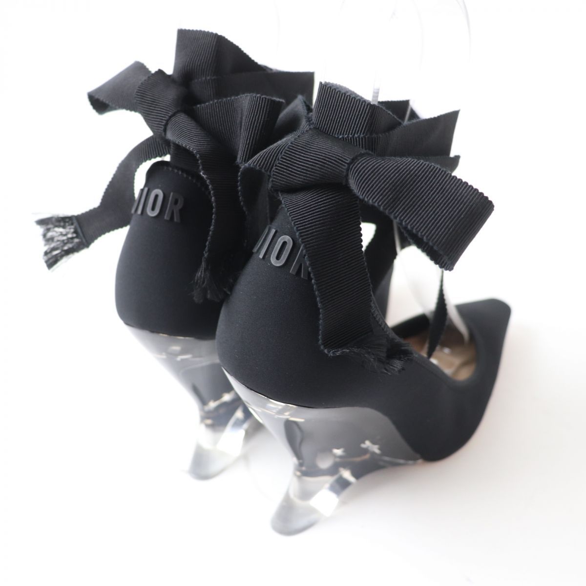 美品☆Christian Dior クリスチャンディオール アンクルリボン クリア  