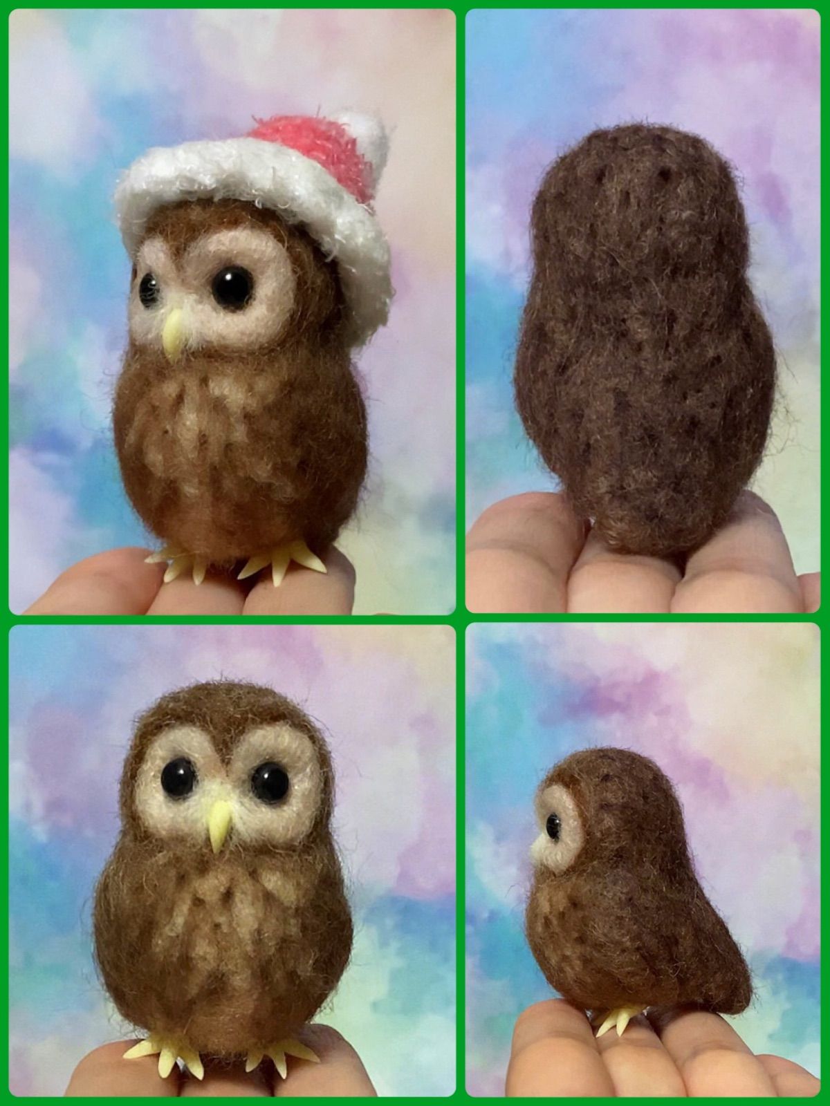 羊毛フェルト。フクロウ。クリスマス。お正月。 - メルカリ