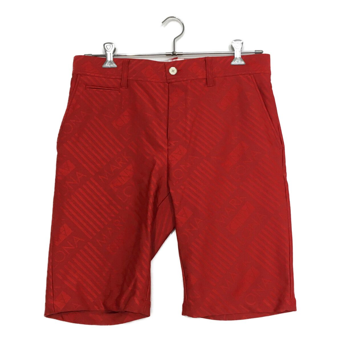 メンズ マークアンドロナ MARK-LONA ハーフパンツ 50 LL 赤 レッド 総柄
