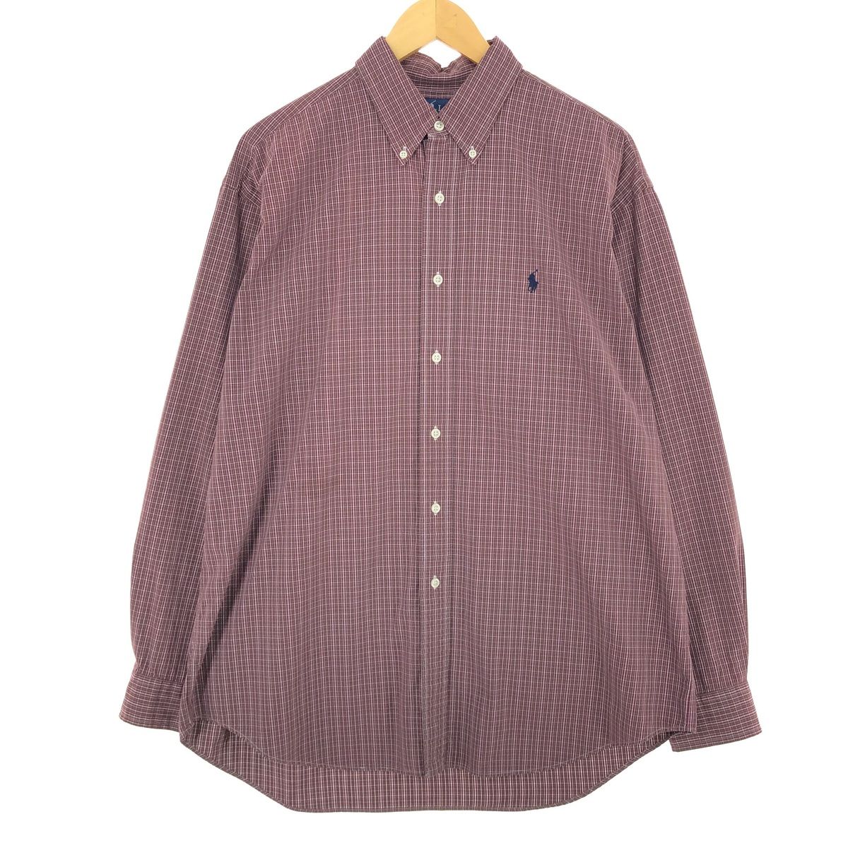 古着 ラルフローレン Ralph Lauren BLAKE 長袖 ボタンダウンチェックシャツ メンズL/eaa453810