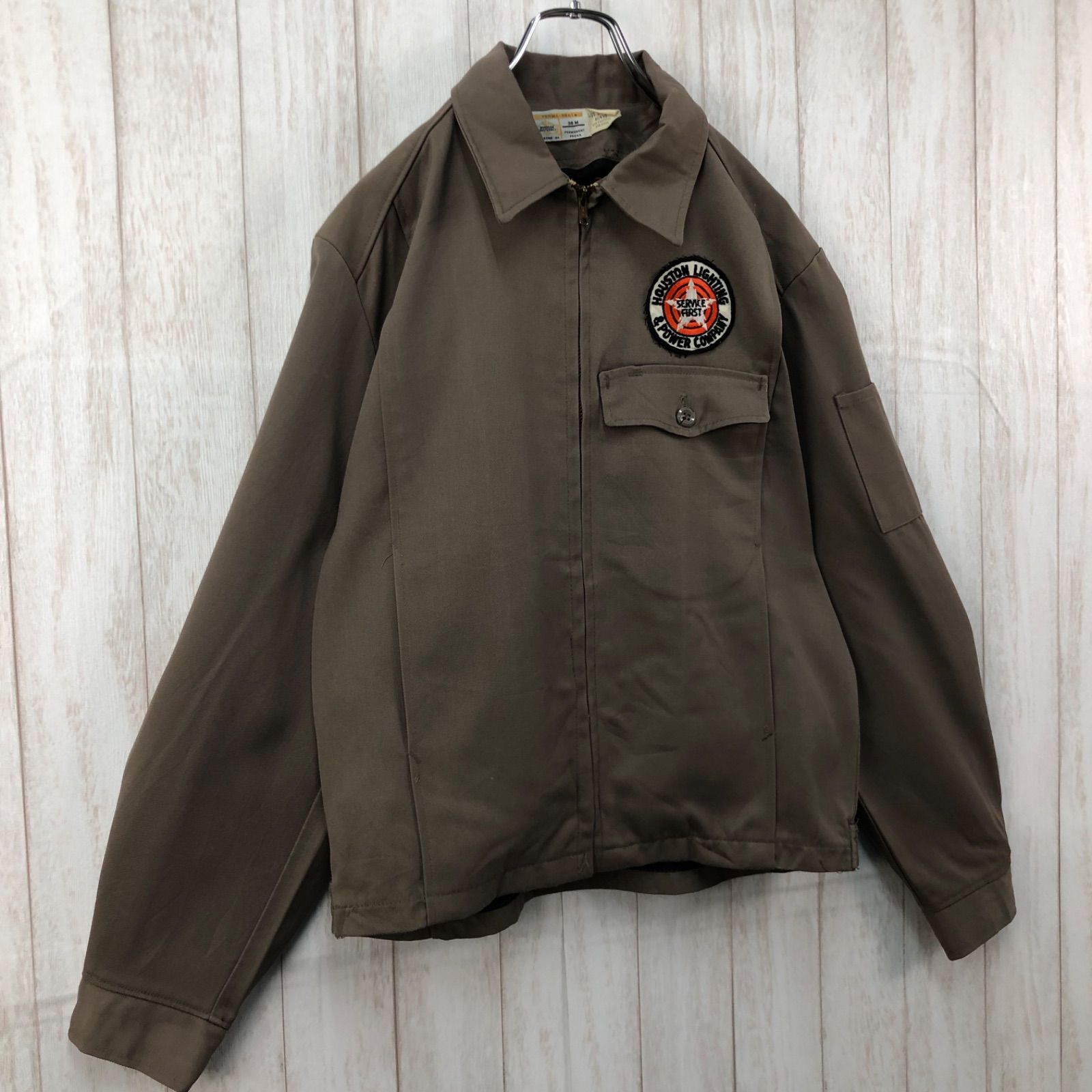 60s〜70s ワークジャケット TALON M】【60年代】USA製 アルミTALONジップ ワークジャケット
