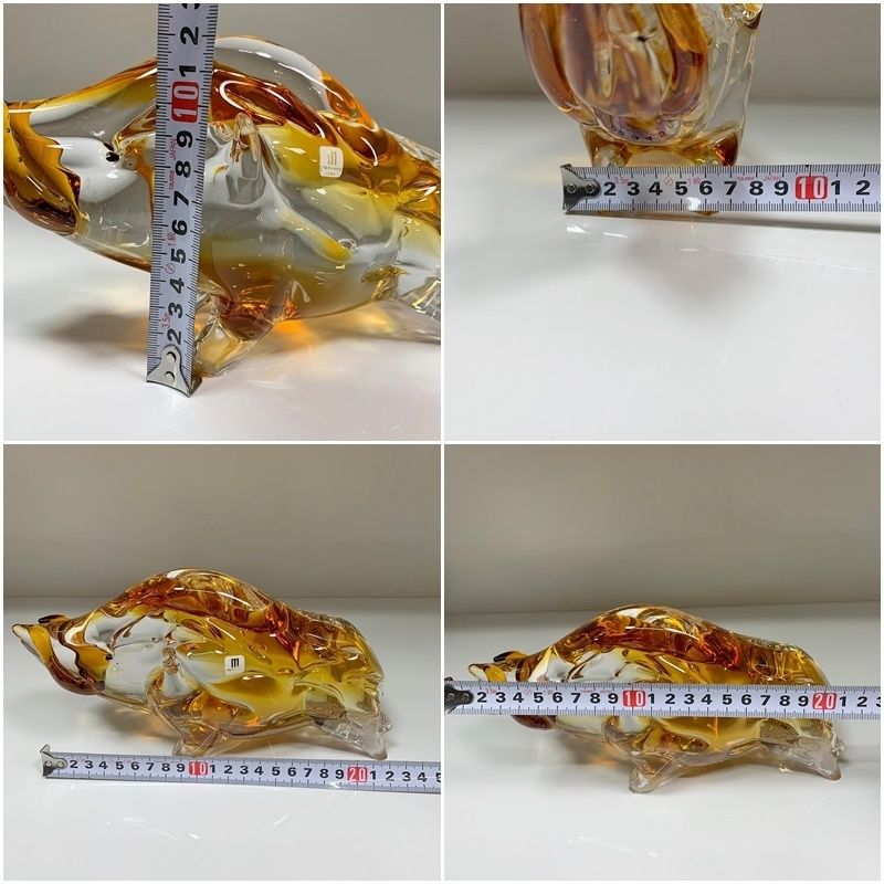 マルティグラス Multi Glass 猪 レトロ MultiGlass マルティグラス イノシシ 22cm ガラス 置物