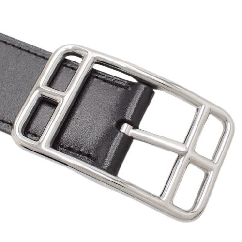 HERMES エルメス ケープコッド ベルト レザー G刻印 ブラック シルバー HERMES(エルメス) ケープコッド リバーシブルベルト ブラック黒