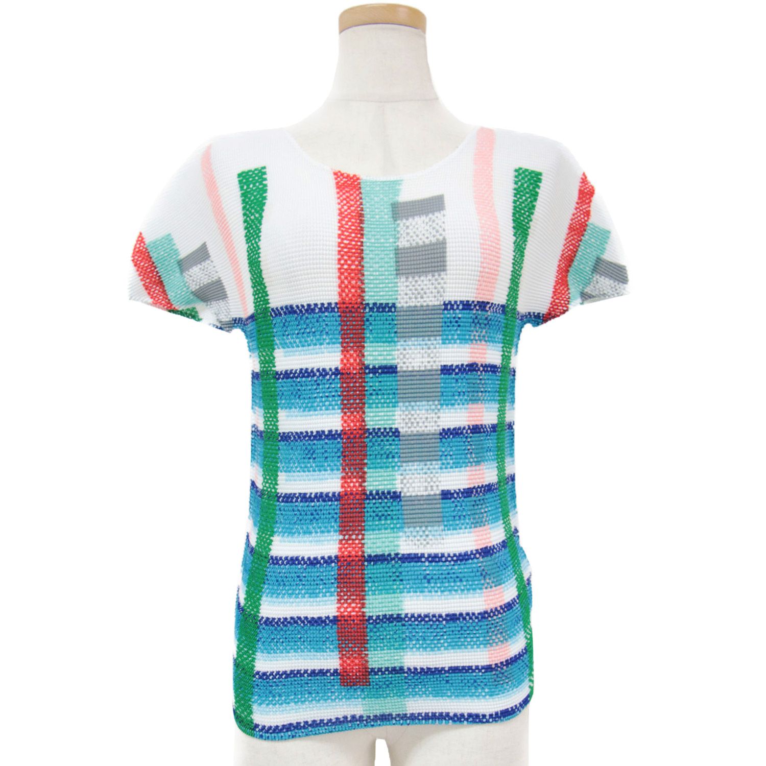 ISSEY MIYAKE 半袖チェック柄Tシャツ