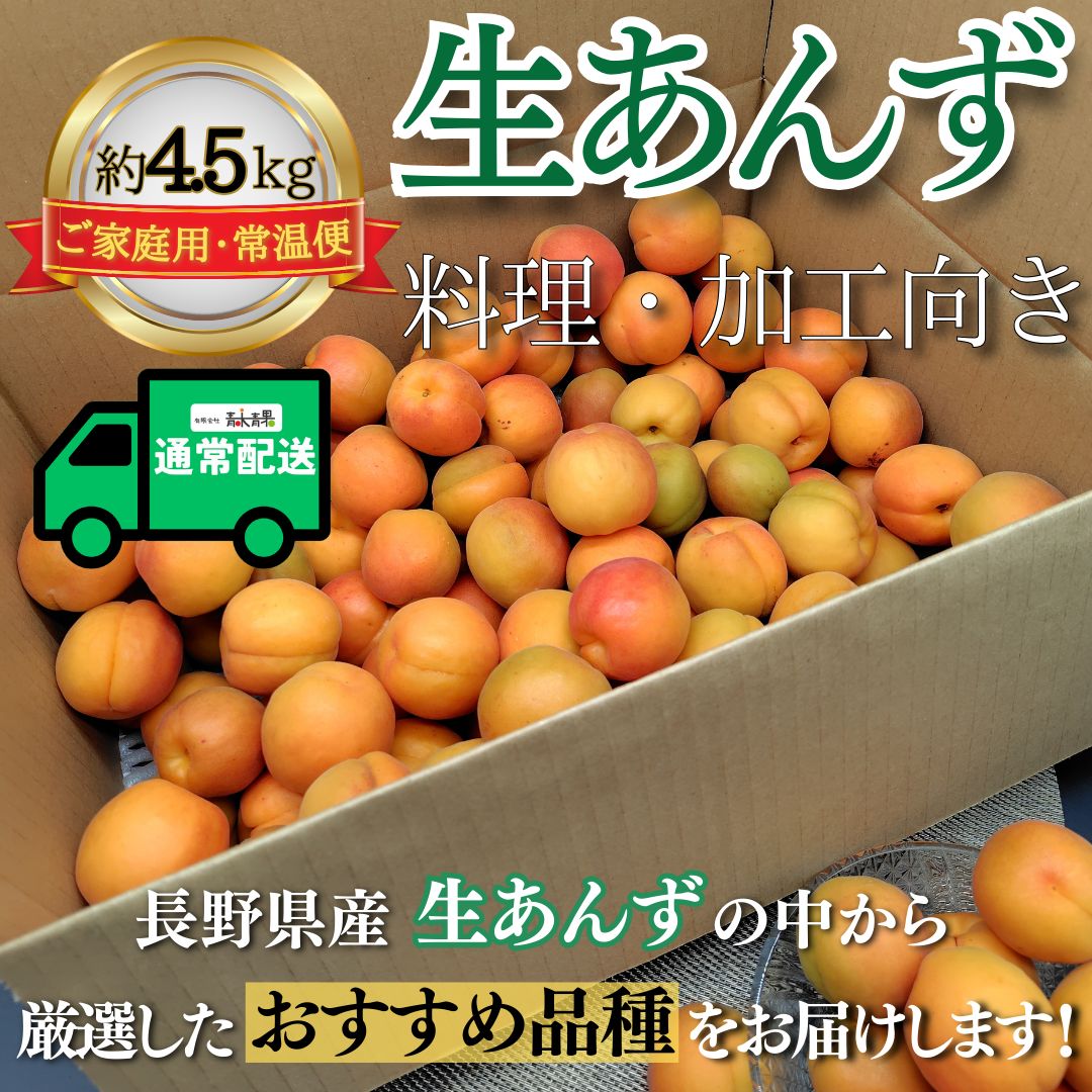 『長野県産 生あんず 料理・加工向き 約4.5kg(家庭用・常温配送)』