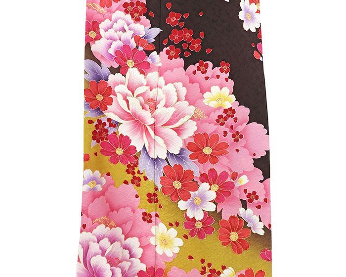 正絹振袖5 Mサイズ⭐︎2/28までに出品 振袖 正絹 四季花 青海波 身丈168.5cm 裄丈73.5cm ゆったり