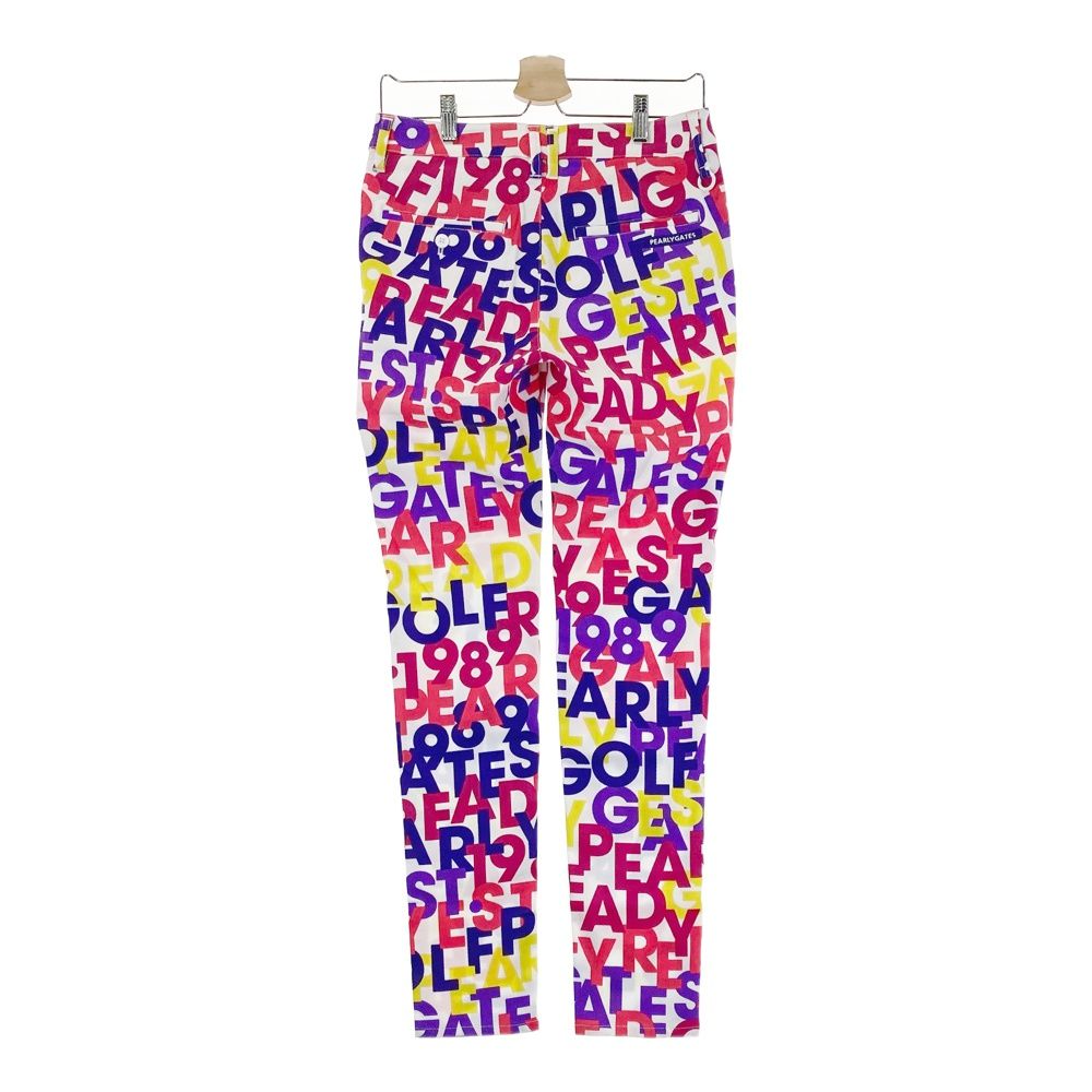 サイズ 1 PEARLY GATES パーリーゲイツ 055-0231712 ストレッチパンツ ロゴ 総柄 ホワイト系 240101543696 ゴルフウェア レディース ストスト