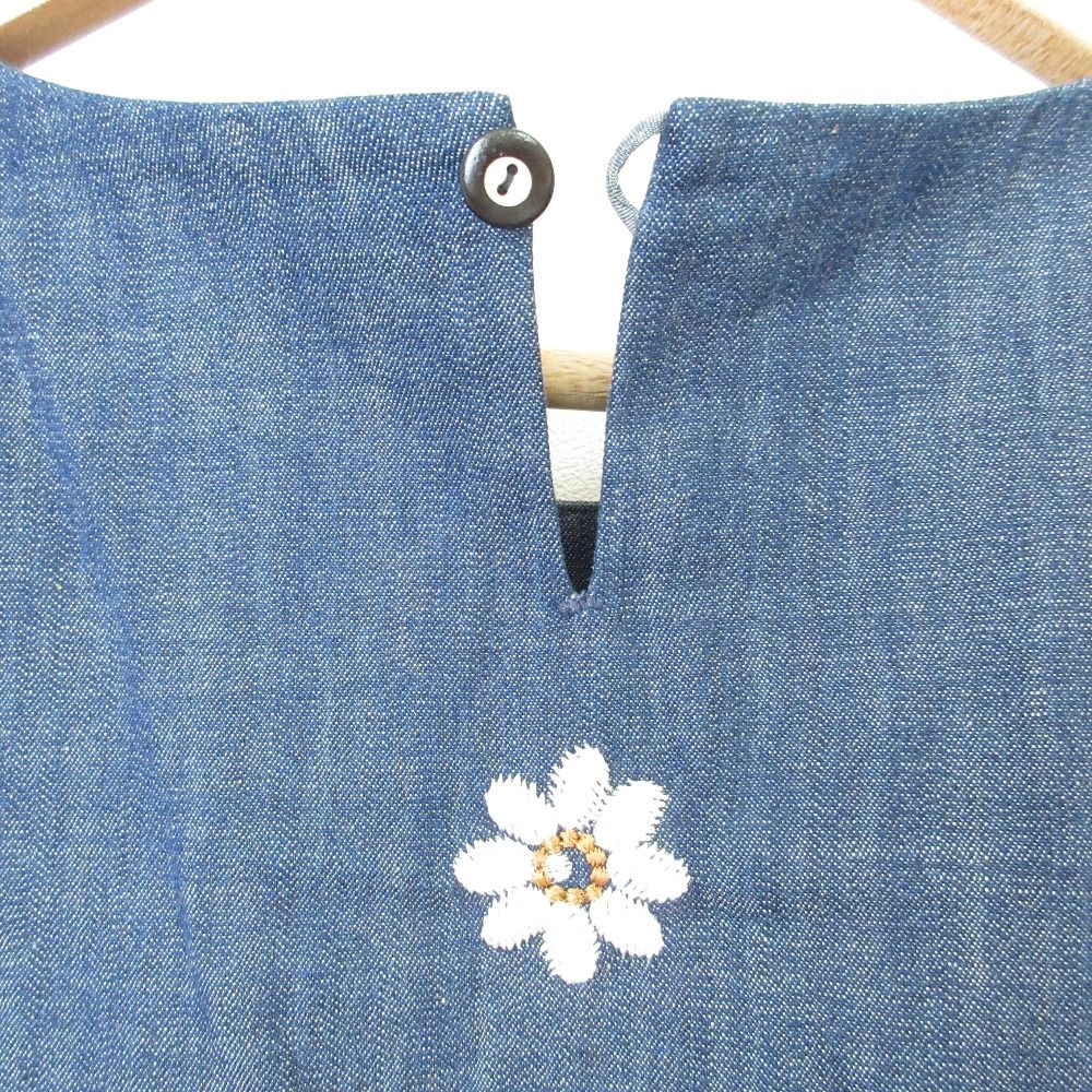 美品 45R フォーティファイブアール フラワー刺繍 長袖 プルオーバー デニムブラウス シャツ 8083028 サイズ3 インディゴ レディース 古着 中古 USED 美品 45R フォーティファイブアール フラワー刺繍 長袖 プルオーバー