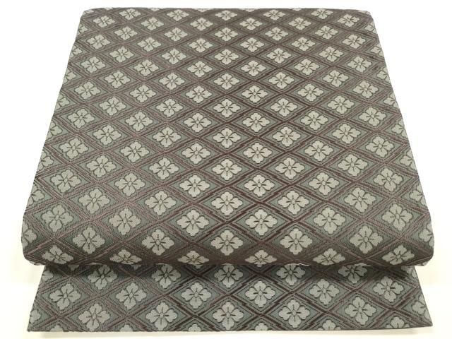 平和屋着物● 上 皇室 伊勢神宮御用 御御帯 山口美術織物 山口弘躬 六通柄袋帯 松皮花菱文 正絹 DAAY8107cm