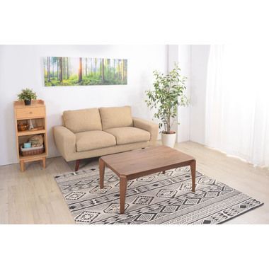 天然木 こたつ テーブル 長方形 90cm 本体のみ 石英菅風ヒーター オフ