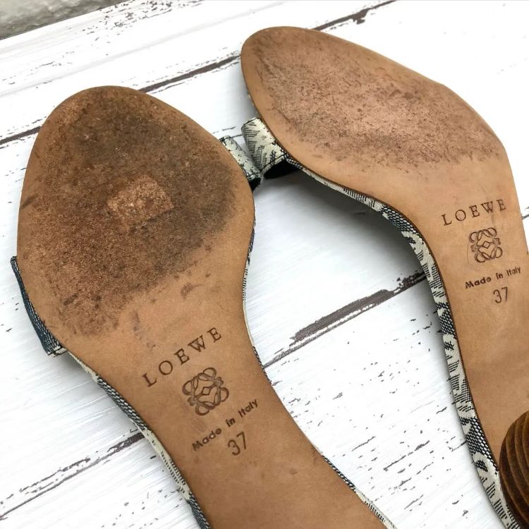 美品❣️ LOEWE ロエベ サンダル デニム地 ホワイト ネイビー