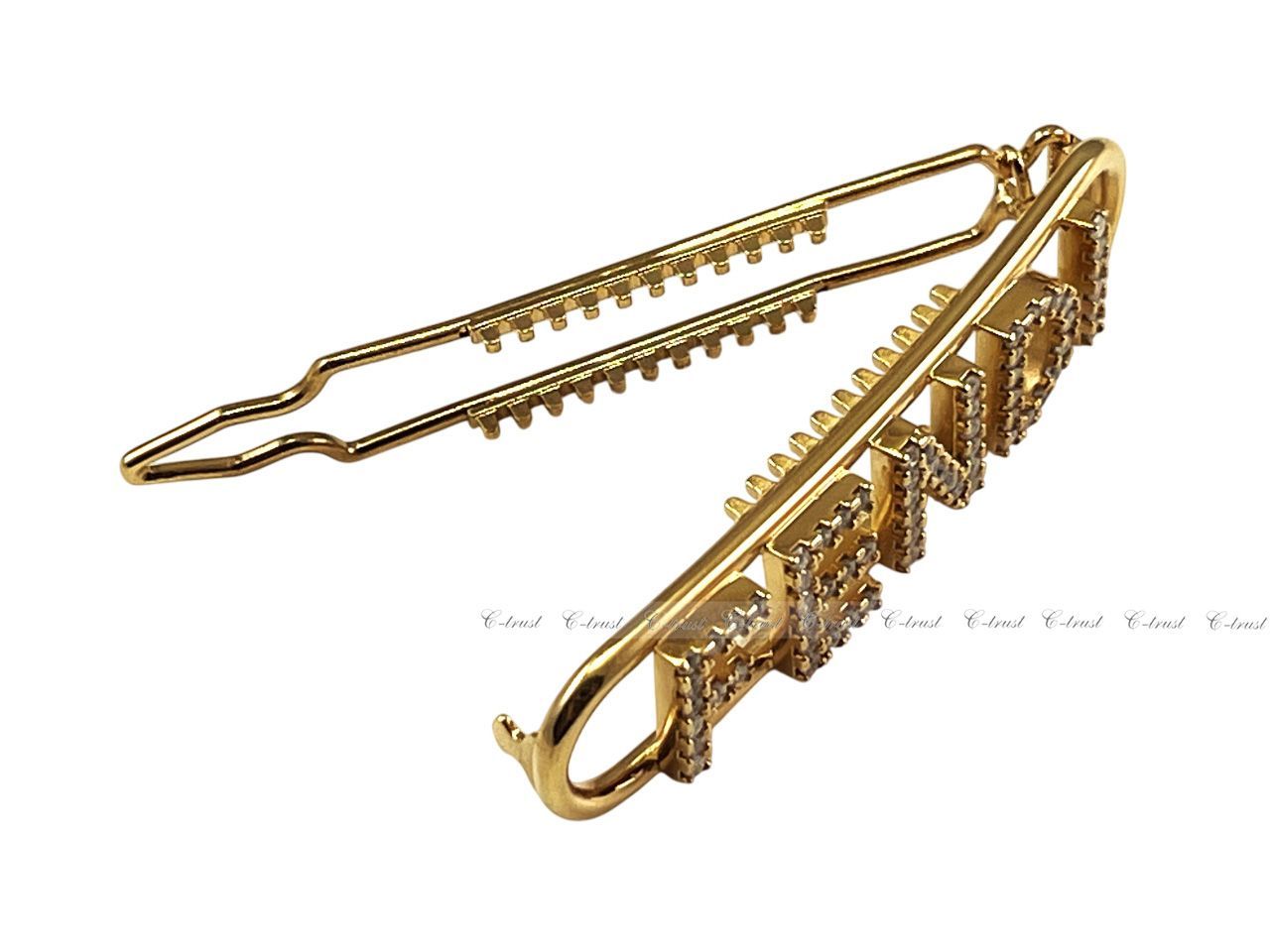 FENDI フェンディ ヘアピン ヘアクリップ クリスタル Fendigraphy Hair