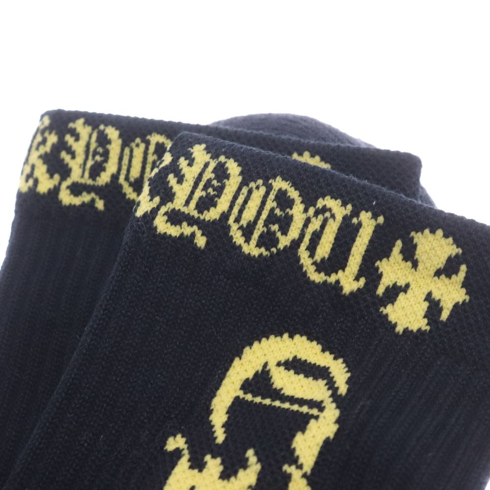 クロムハーツ オールドイングリッシュ CHロゴ ソックス イエロー L CHROME HEARTS (クロムハーツ) Old English CH Logo SOCKS 1PK
