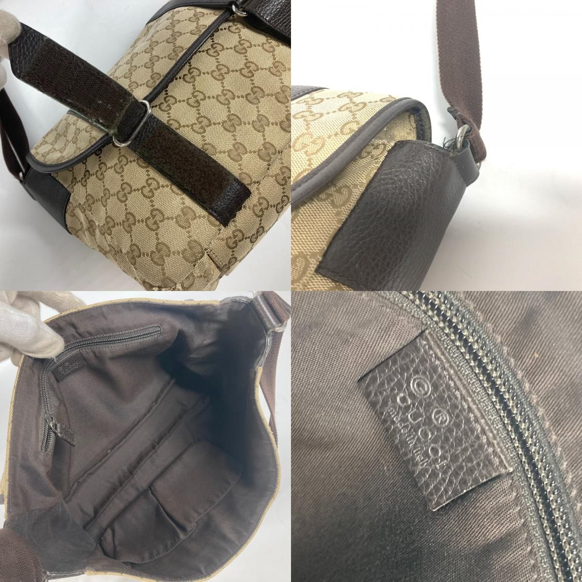 GUCCI グッチ ショルダーバッグ GG 374423 GGキャンバス/レザー - メルカリ
