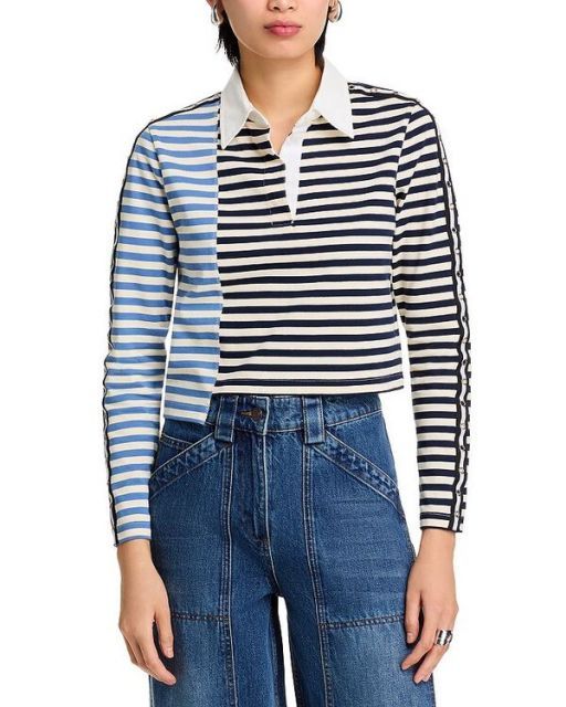 送料無料 スリーワンフィリップリム レディース ポロシャツ トップス Multi Stripe Polo Shirt Midnight Multi