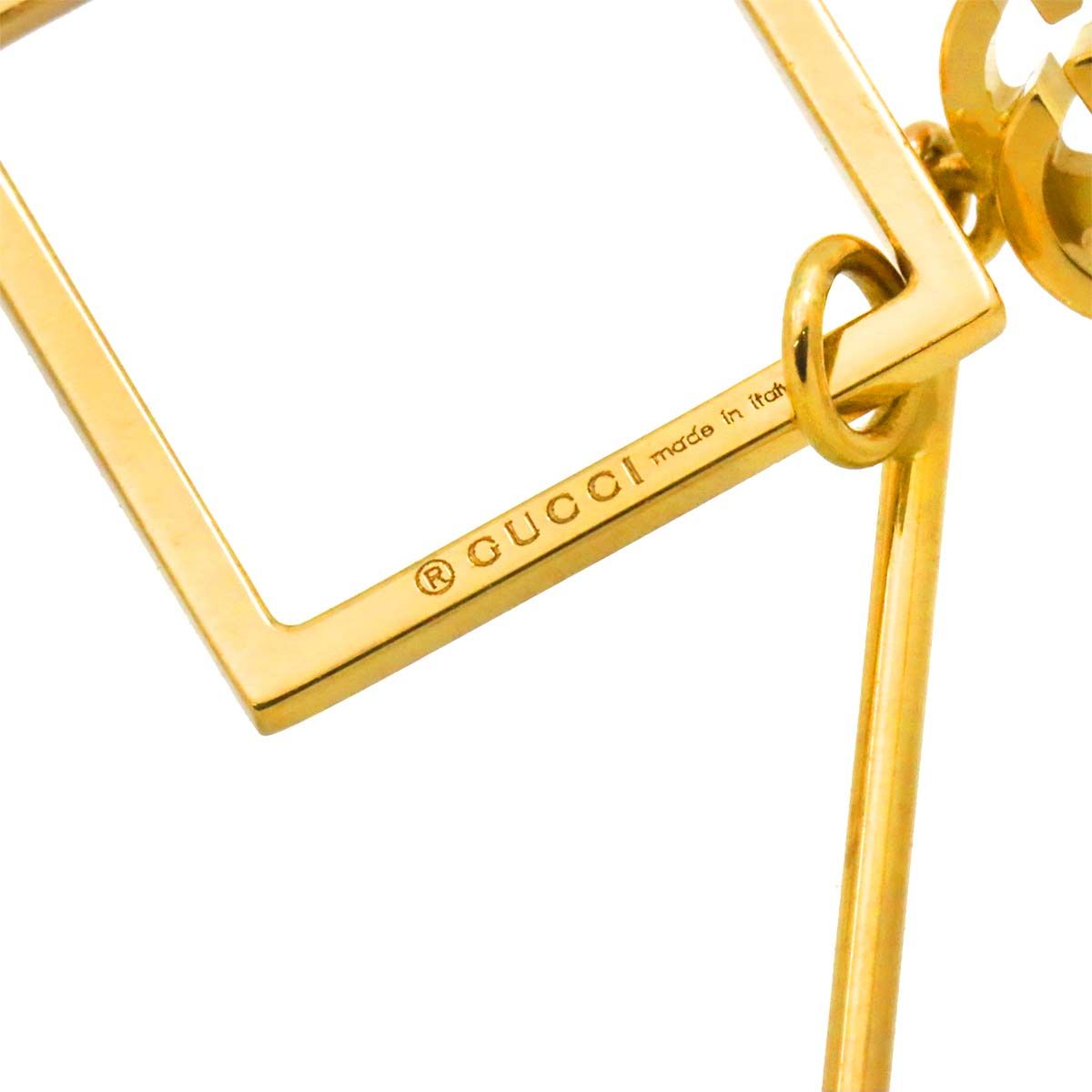 グッチ GUCCI GG ロゴ ピアス K18 YG イエローゴールド 750 片耳