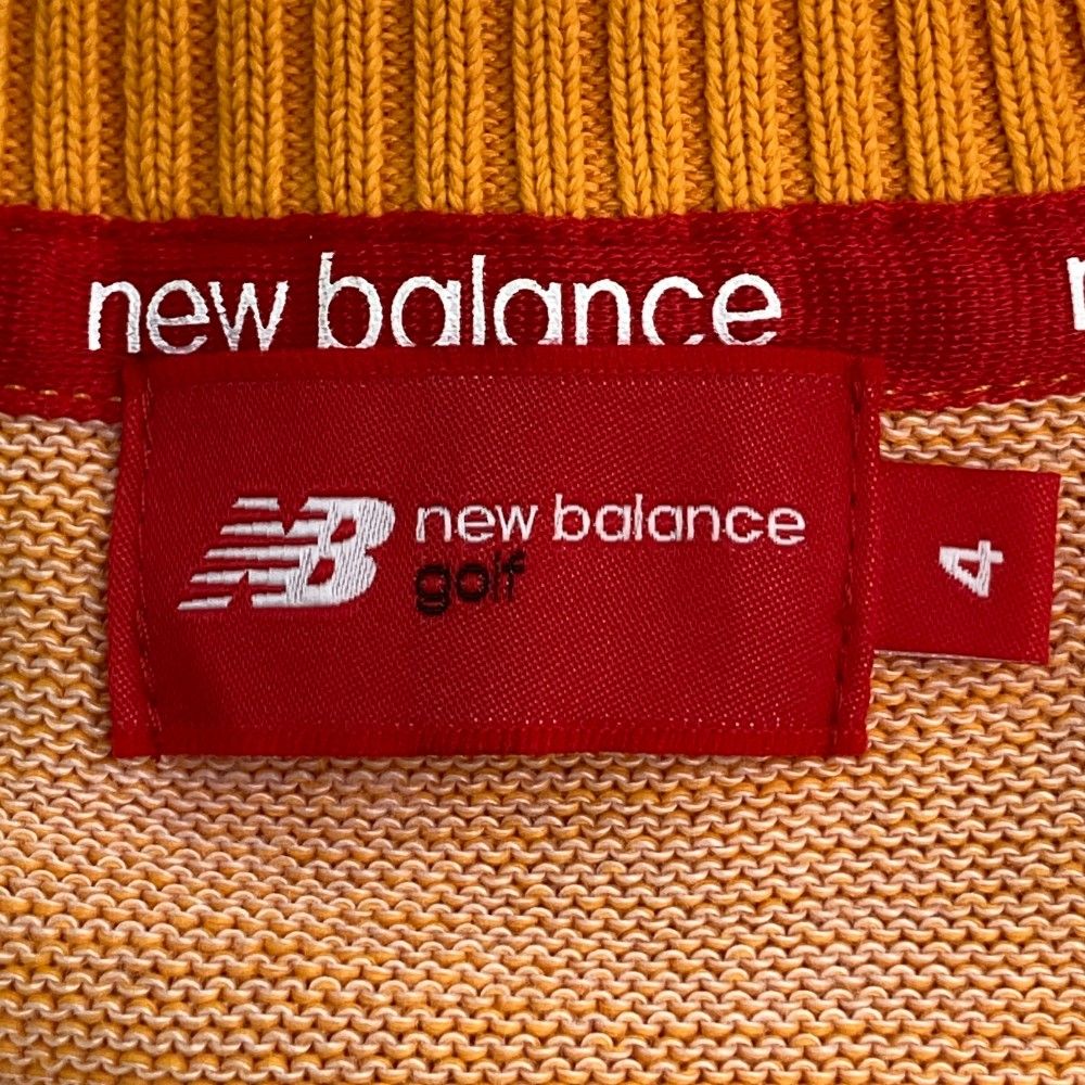 サイズ：4 NEW BALANCE GOLF ニューバランス  ニットセーター ボーダー柄 オレンジ系 [240101435260] ゴルフウェア メンズ ストスト サイズ：4 NEW BALANCE GOLF ニューバランス ニットセーター