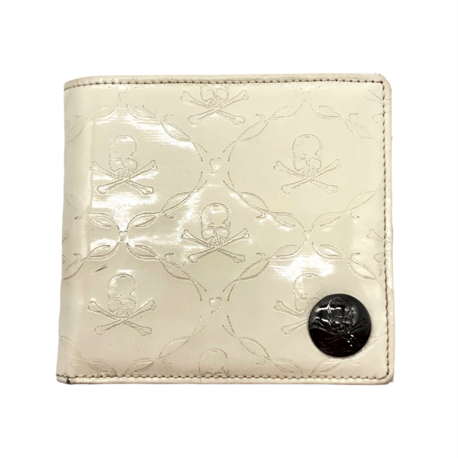 Roen ロエン 財布 二つ折り財布 羊革 シープレザー スカル ドクロ 髑髏