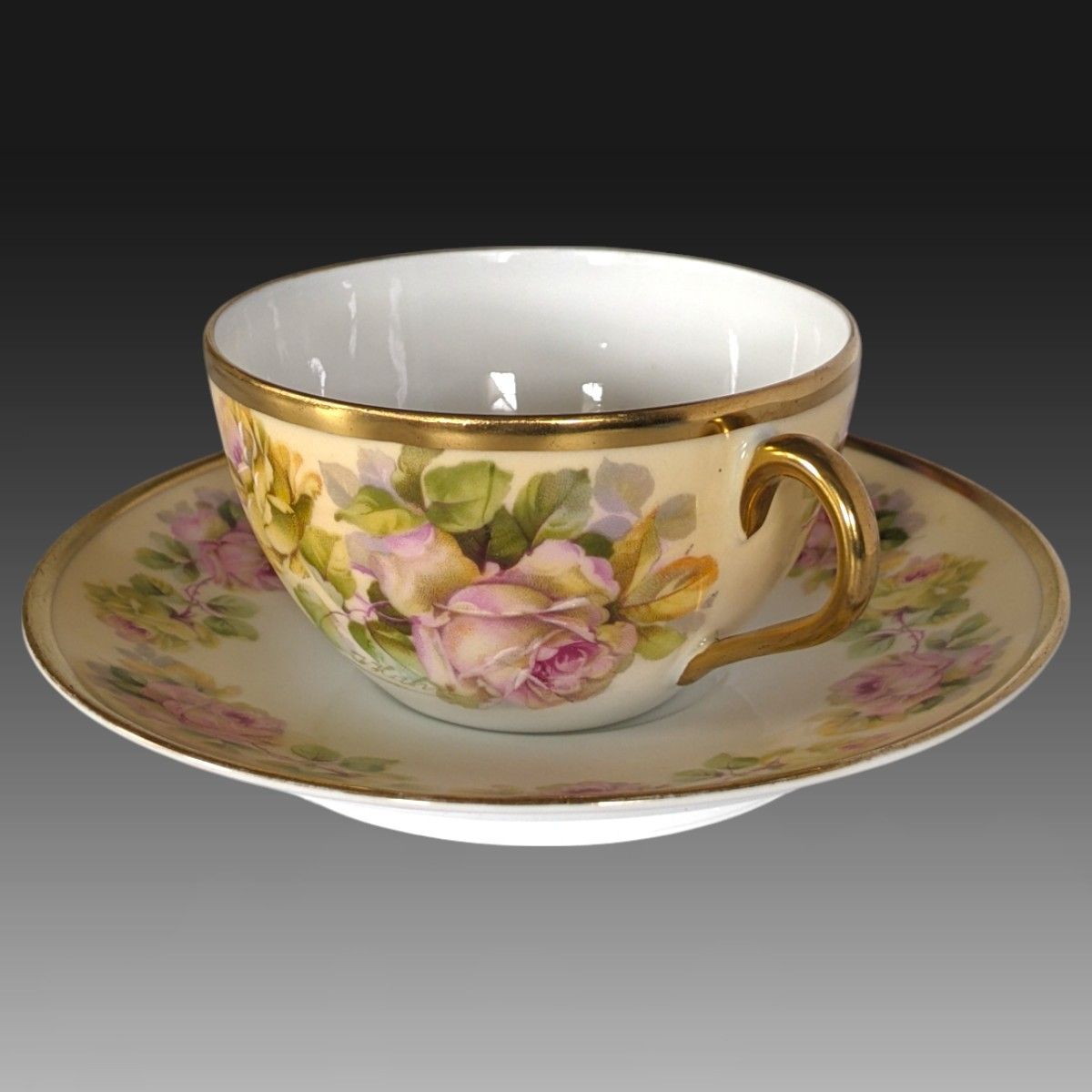 美品 ドイツアンティーク プロイセン Royal Rudolstadt 薔薇絵